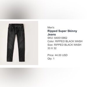 Abercrombie & Fitch Black Skinny Jeans